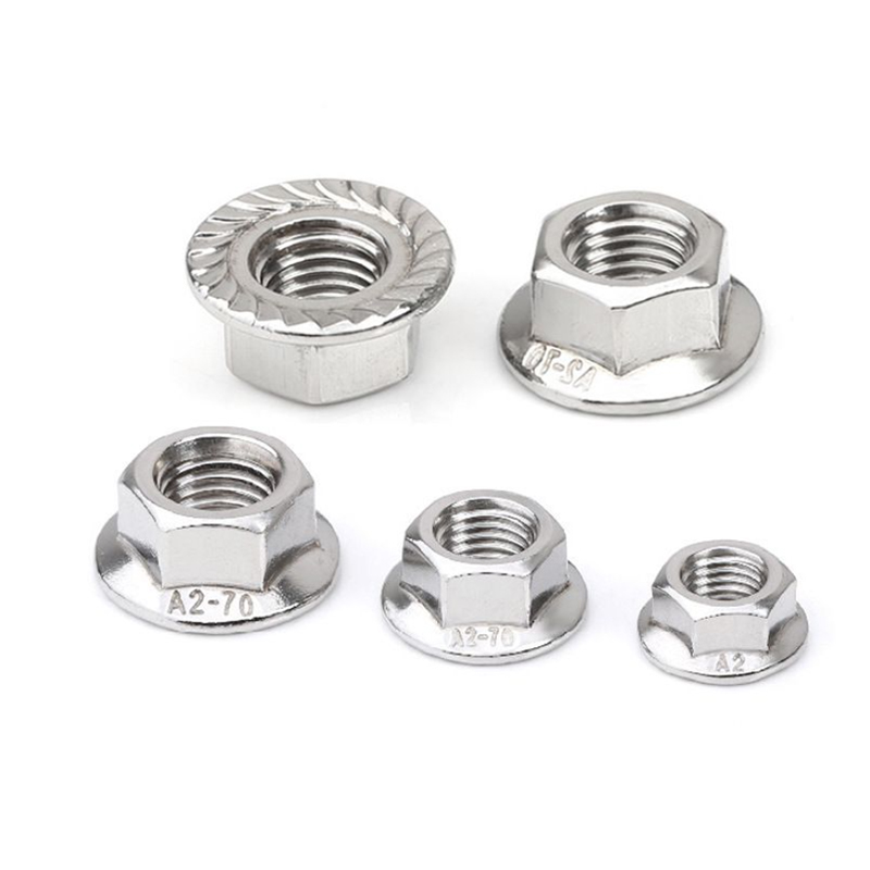 DIN6923 M4 Hex Flange Cnó Frith-duillín Cnónna