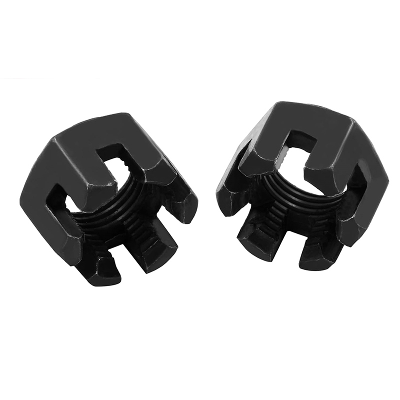 M16×1.5 Grád 4.8 Cruach Carbóin Ocsaíd Dubh Caisleán Slotted Cnó DIN 935